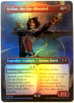 MTG Kellan, the Fae-Blooded (Borderless Foil) Wilds of Eldraine 0298 NM - Image 1