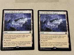 2 x mtg Cave of the Frost Dragon, rare land, Midnight Hunt, slight play - Image 1