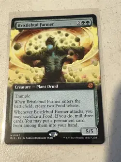 mtg borderless Bristlebud Farmer, Big Score Outlaws of Thunder Junction unplayed - Image 1