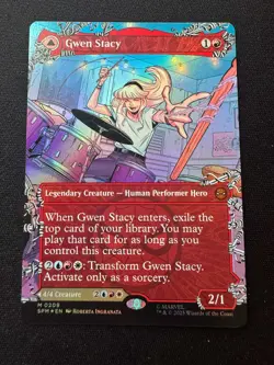 🌈 MTG English Gwen Stacy (0209) (Borderless) NM Foil Marvel's Spider-Man - NM - Image 1