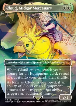 Cloud, Midgar Mercenary - Chocobo Track Foil - Borderless Light Play, English Ma - Image 1