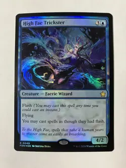 MTG Magic The Gathering High Fae Trickster Foil Card Foundations Rare 0040 Card - Image 1