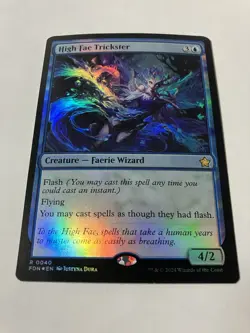 MTG Magic The Gathering High Fae Trickster Foil Card Foundations Rare 0040 Card - Image 2