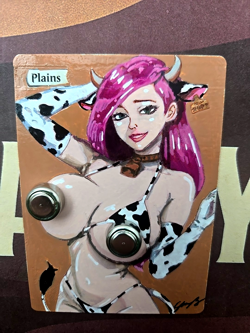 MTG Plains Alter Hand-Painted - Cute Anime Cowgirl Fantasy Art By BAZAYO - Image 5