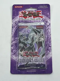 YuGiOh TCG Gladiator's Assault Blister Booster Pack - 1st Edition Factory Sealed - Image 1