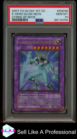 E-HERO GLOW NEOS STRIKE OF NEOS YU-GI-OH! STON-STRIKE OF NEOS 2007 EN036 PSA 10 - Image 1