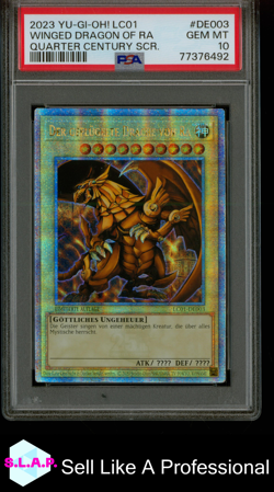 WINGED DRAGON OF RA SCR YU-GI-OH! GER LC01 25TH ANN. ED 2023 DE003 PSA 10 - Image 1