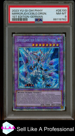 MIRRORJD/ICEBLD.DRGN. 1ST ED GER YU-GI-OH! PHOTON HYPERNOVA 2023 DE100 PSA 8 - Image 1