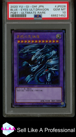 BLUE-EYES ULT.DRAGON PGB1-ULTIMATE RARE YU-GI-OH! JAP 2020 JP028 PSA 10 - Image 1