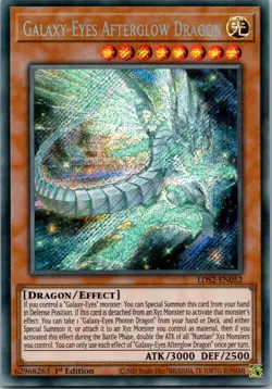Yugioh Galaxy-Eyes Afterglow Dragon LDS2-EN052 1st Edition Secret Rare NM - Image 1