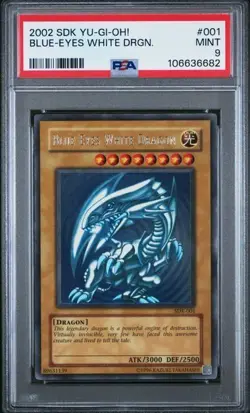 2002 YU-GI-OH! STARTER DECK: KAIBA #001 BLUE-EYES WHITE DRAGON PSA 9 - Image 1