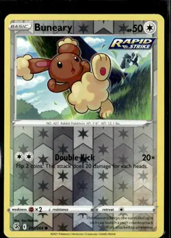 Pokemon Buneary 212/264 Fusion Strike Reverse Holo Common 4 Card Lot - Image 1