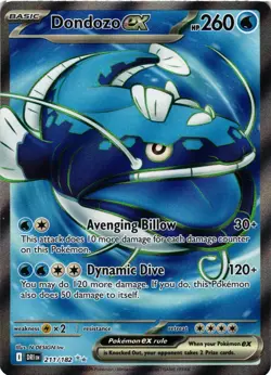 Pokemon TCG Dondozo EX Full Art Card 211/182 Destined Rivals NM - Image 1