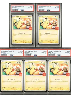 PSA 10 Pikachu 020/M-P McDonald's Promo Card Sequential Set of 5 Pokemon - Image 1