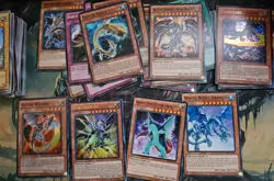 120 Yu-Gi-Oh cards mostly spells, dragons and dinosaurs first edition 1996 - Image 1