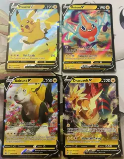Pokemon TCG Lot Includes Multiple Pokemon V Cards - Pikachu, Bolting, Rotom🔥 - Image 1