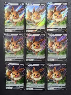 9 Lot Pokemon TCG Chinese Card All CBB2C 0113/14 Eevee V -JD90 - Image 1