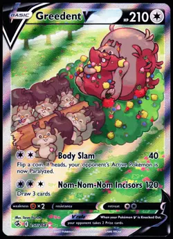 Pokemon Card- Greedent V (Alternate Full Art) SWSH08: Fusion Strike #257/264 - Image 1