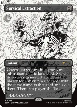 MTG Surgical Extraction (2022) *Non-Foil* B&W Inked Secret Lair: Venom MT/NM - Image 1