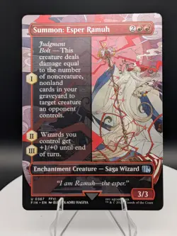 (4x) Summon: Esper Ramuh Borderless Regular: Final Fantasy MTG (NM) - Image 1