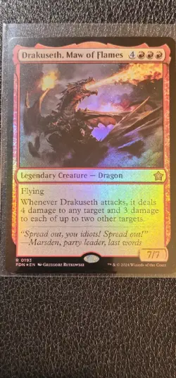 MTG Drakuseth, Maw of Flames 136 FOIL NM FDN Foundations Magic - Image 1