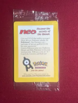 2001 SEALED Entei 34 Black Star Movie Promo Reverse Holo Neo Pokemon NM - Image 1