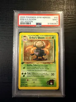 PSA 9 MINT 2000 Pokemon Gym Heroes #45 Erika's Gloom 1st Edition !!! - Image 1