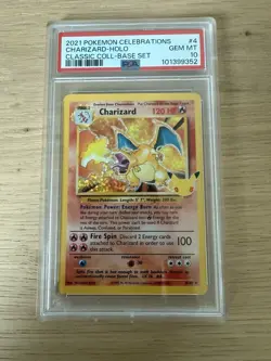 2021 Pokemon Celebrations Charizard Holo #4 Classic Base Set PSA 10 Gem Mint - Image 1