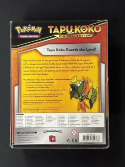 POKEMON TCG Tapu Koko Pin Collection Factory Sealed Box-3 Booster Packs,Pin,Foil - Image 4