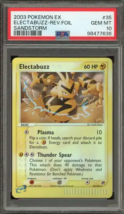 Pokemon Electabuzz EX Sandstorm Reverse Holo #35 PSA 10 Gem Mint - Image 1