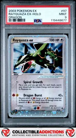 2003 Pokemon Ex Dragon #97 Rayquaza Ex Holo Dragon PSA 9 - Image 1