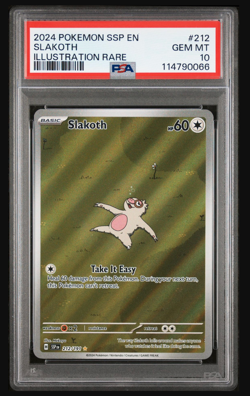 Pokemon TCG Slakoth Illustration Rare Surging Sparks 212/191 PSA 10 - Image 1