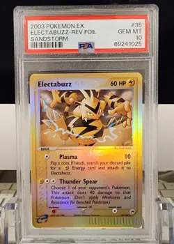 2003 Pokemon EX Electabuzz Reverse foil Sandstorm #35 PSA 10 POP 8 - Image 1