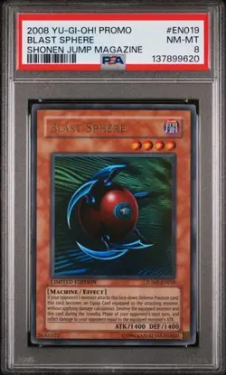 2008 Yu-Gi-Oh! Blast Sphere JUMP-EN019 Ultra Rare PSA 8 - Image 1