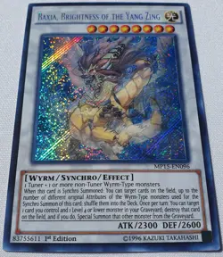 Yugioh 1x Baxia,Brightness Of The Yang Zing MP15-EN096 1st Ed Secret Rare NM - Image 2