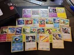 Small Yellow Boarded Pokemon Card Lot Regular, Holo, And Reverse Holo Nm - Image 1