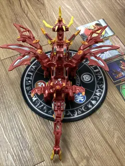 Bakugan Pyrus Dragonoid Colossus & Commandix Completed & Ability Cards Rare - Image 4