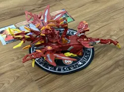 Bakugan Pyrus Dragonoid Colossus & Commandix Completed & Ability Cards Rare - Image 5