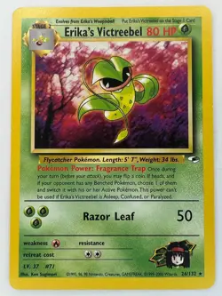 Pokemon TCG Erika's Victreebel Gym Heroes 26/132 Unlimited Rare Card LP - Image 1