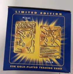 Pokemon Pikachu 23k Gold Plated Trading Card & Pokeball Burger King Sealed NIP - Image 5
