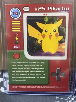 Pokemon Card TV2 #25 Pikachu Topps Nintendo 1999 Pokemon Red Logo - Image 2