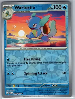 Wartortle - 008/165 Reverse Holo SV: Scarlet & Violet 151 - Pokemon Card - NM - Image 1