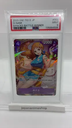PSA 9 O-nami ST18-002 2025 8 Packs Battle Winner One Piece Card Nami Japanese - Image 1