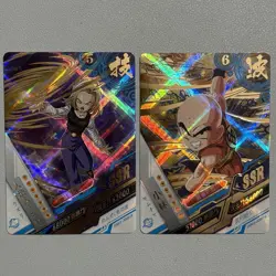 Krillin & Android 18 Rare SSR Dragon Heroes Gold Textured Holo Foil CCG Card DBZ - Image 2