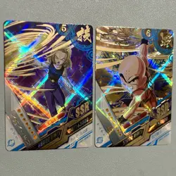 Krillin & Android 18 Rare SSR Dragon Heroes Gold Textured Holo Foil CCG Card DBZ - Image 3