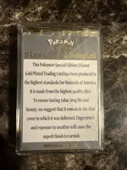 Charizard Pokemon 23K Gold Plated Trading Card Burger King 1999 - Image 2