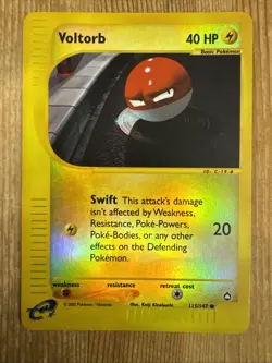 Voltorb - Aquapolis 115/147 - WOTC Pokemon Card 2003 Reverse Holo HP - Image 1