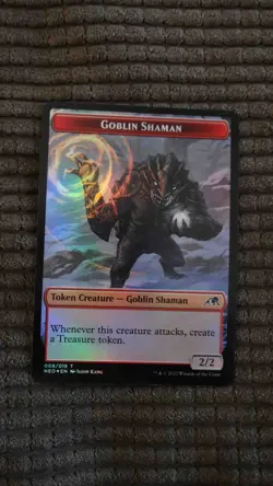 Magic: the Gathering / MtG Foil Goblin Shaman Token x1 Kamigawa Neon Dynasty - Image 1