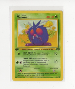 Pokemon Venonat Common 1st Edition Jungle 63/64 HP - Image 1