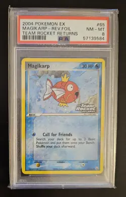 Magikarp EX Team Rocket Returns Magikarp Reverse Foil 65/109 PSA 8 NM Pokemon - Image 1